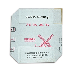 kraft paper flour bag with valve port for potato starch, corn wheat flour 25kg