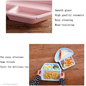 high quality porcelain plates dinnerware set for children's lunch