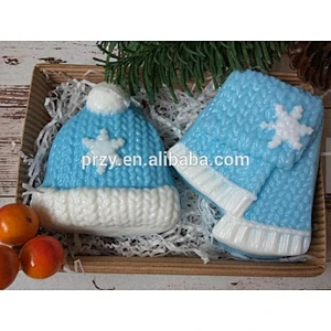 PRZY Silicone molds knitted snow flake hat soap mold silicone soap mold candle mold