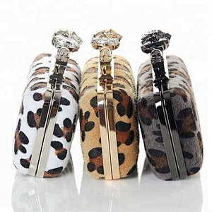 Wholesale multi color Bear footprint material ladies evening bag clutch for wedding party