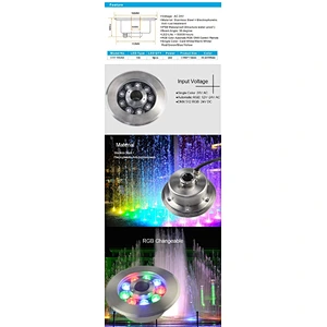 Fish Pond Tank Waterfall Garden 9 Watt 24V Brilliant Underwater led fountain nozzle light