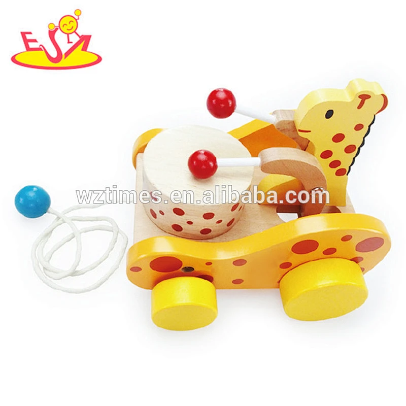 wholesale cheap kids wooden push line toy high quality children wooden push line toy W05B139