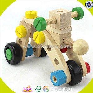 wholesale top quality baby wooden assemble screws toy teaching toy kids wooden assemble screws toy W03C015