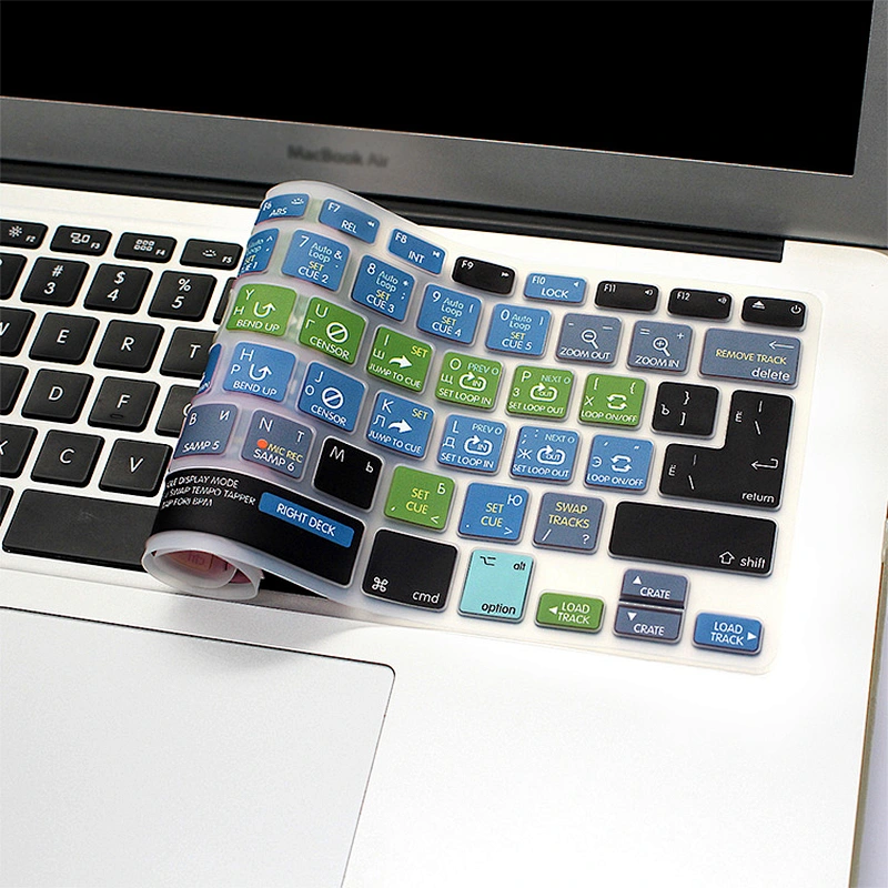Unique Durable Serato DJ Custom Silicone keyboard shortcuts keyboard skin russian cover for macbook pro 13