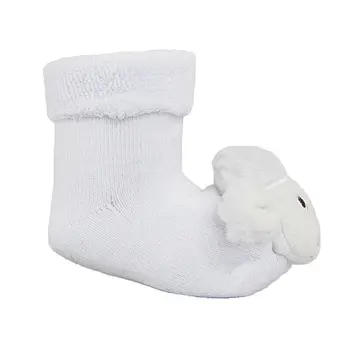 3d cartoon snow man christmas red baby thick terry socks