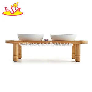 Wholesale most popular safety feeder pet wooden raised cat bowl W06F052
