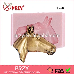 F2583 Horse Silicone Mold Food Safe Fondant Sugar Art Chocolate Cream Cheese Mint Mold Craft Resin Jewelry mold