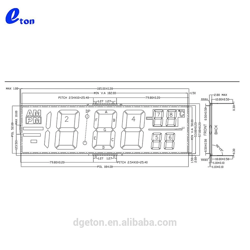 Monochrome custom segment LCD display for energy meter