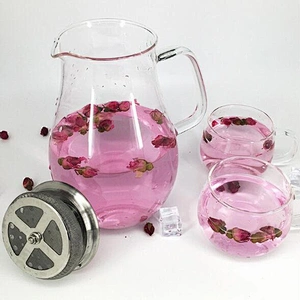 Big capacity 1.9L glass teapot with handle and stainless steel plug