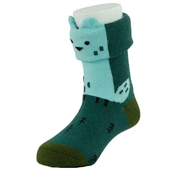 High Quality Kids 3D Cartoon Tube Knitting Jacquard Turn Over Lovely Animal  Socks