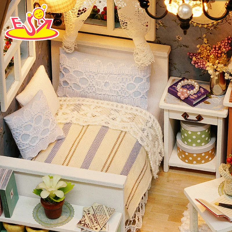 Handmade diy wooden dollhouse lighting kit for kids W06A343