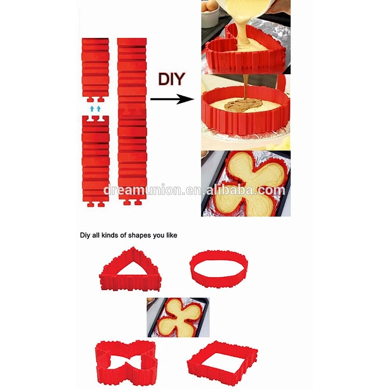 4Pcs Set Silicone Nonstick Cake Mold Magic Bake Snakes Create Cake Shape Tools--