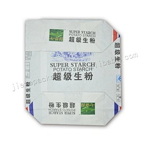 Stand up white kraft paper flour bag for potato starch, corn wheat flour,green bean powder