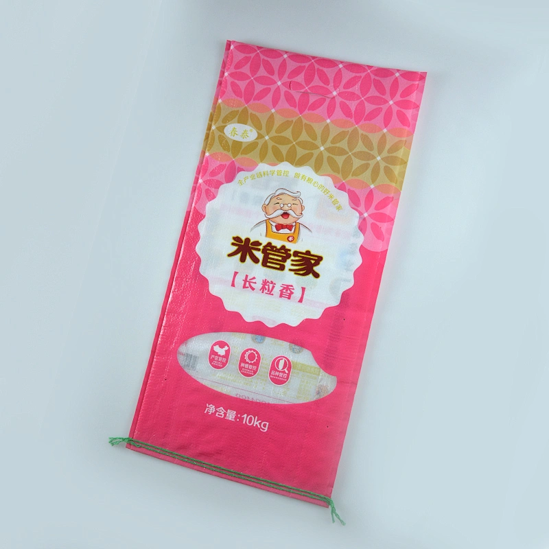 Custom printed transaparent 10kg pp woven rice packing bag fabric