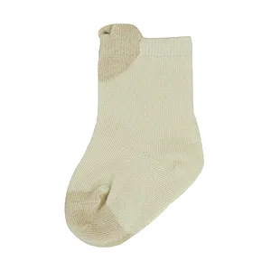 Eco Friendly Nature Colored Cotton Baby Kids Children 3D Knit Socks