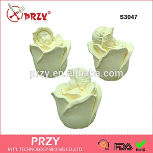 S3047 fashion design 3d silicone soap molds,Rose Baby Angel soap mold
