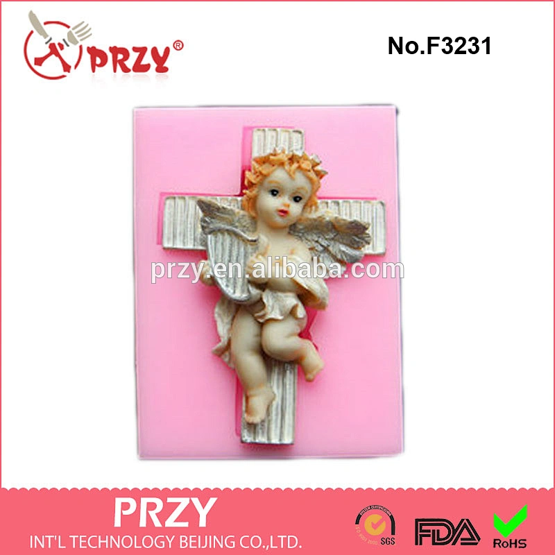 F3231 Hand-carved angel fondant mold cake baking tools angel silicone fondant mold