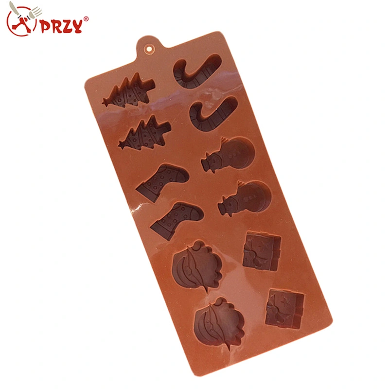 Christmas tree snowman and socks chocolate mold silicone barking mold DIY barking tools