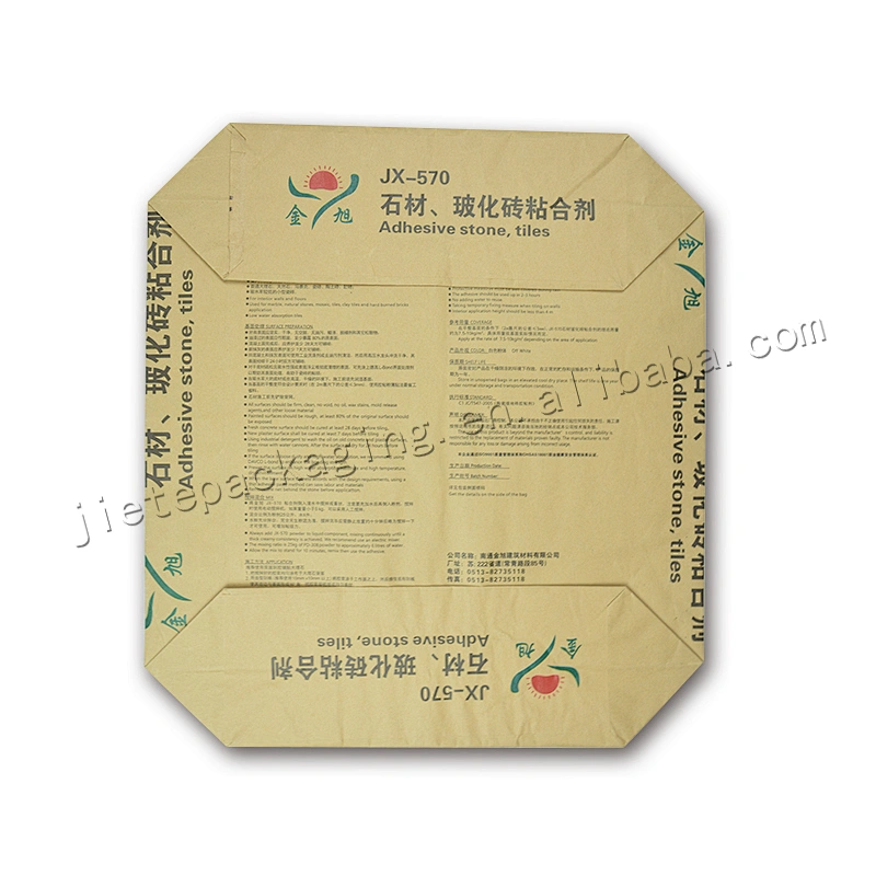 Multilayer kraft paper with PE lining stand up cement paper flexo printing cement bag