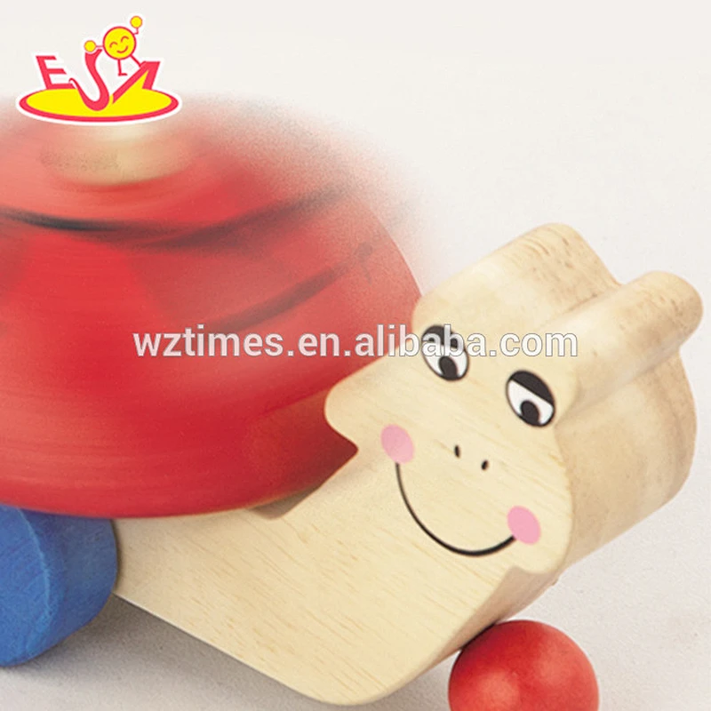 Best selling preschool wooden drag animals train toy for toddler W05B104