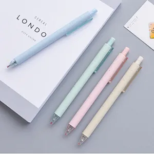 Personalized Cheap Retractable Creative Wheat Straw Pens Promotional Ballpoint Pen With Custom Logo