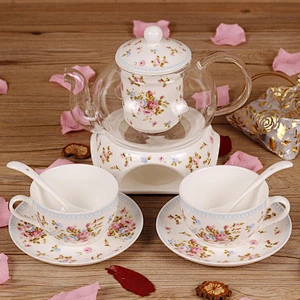 Gift Box Packing Ceramic Tea Pot Set High Quality Porcelain Tea Cup Set 14 pcs Coffee Kettle Set