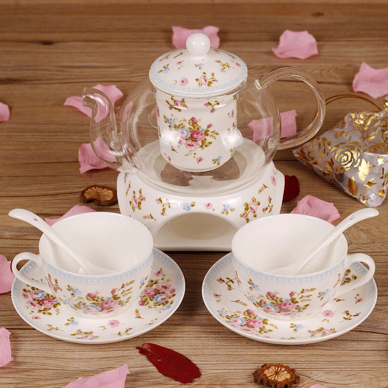 Gift Box Packing Ceramic Tea Pot Set High Quality Porcelain Tea Cup Set 14 pcs Coffee Kettle Set