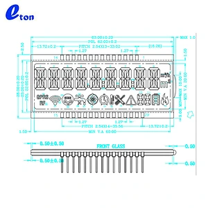 14 segment water meter graphic lcd display panel