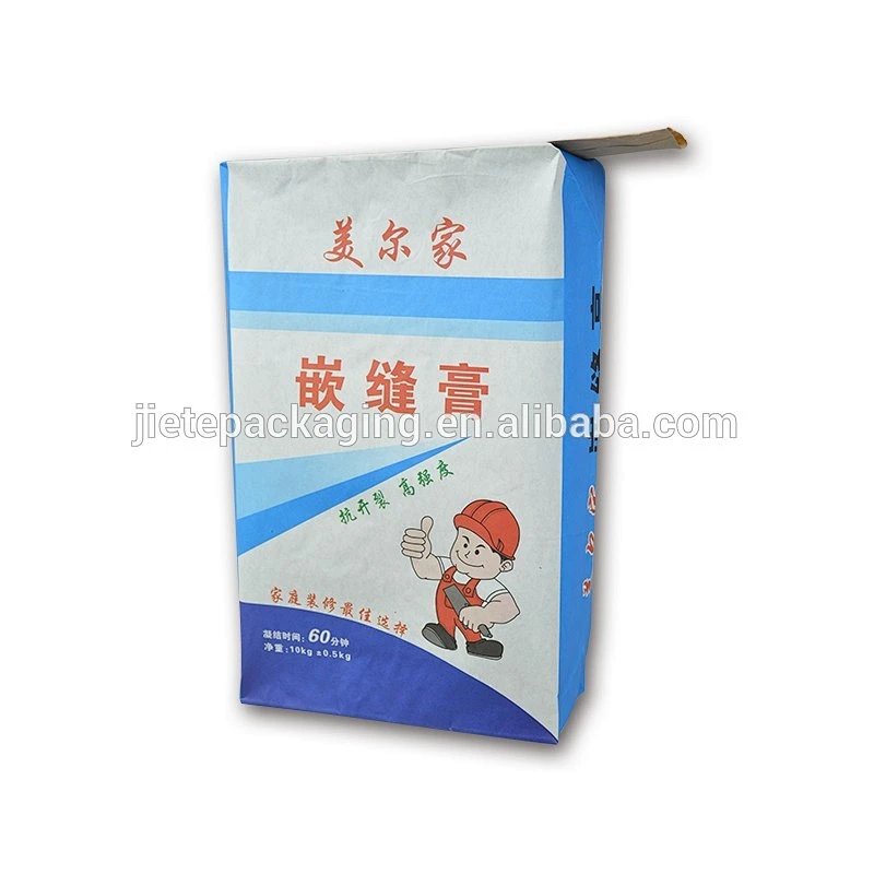 10kg 25kg 50kg kraft paper bag for putty powder, cement, flour, potato starch packing with valve port