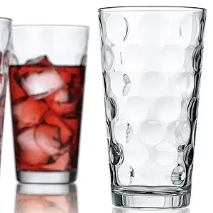 450ml Attractive Bubble Design Highball Glasses with Heavy Base