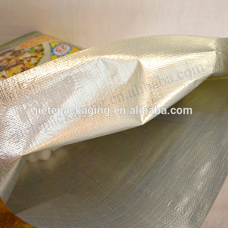 Customized gold color printed laminated plastic rice packaging bag