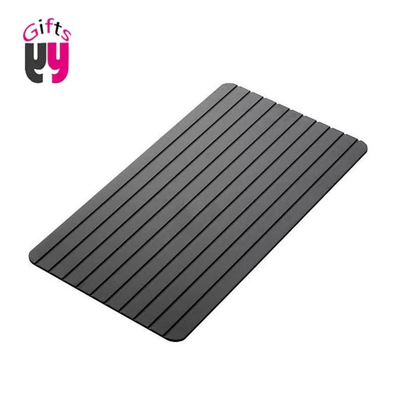 metal defrosting thaw tray with silicone border aluminum plate rapid fast thawing mat