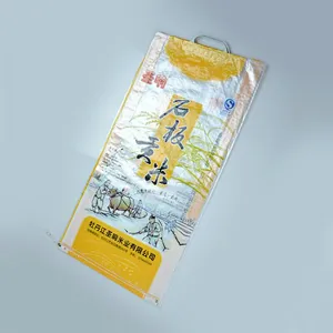 10kgtransparent plastic rice bag with handle for flour, wheat,packaging