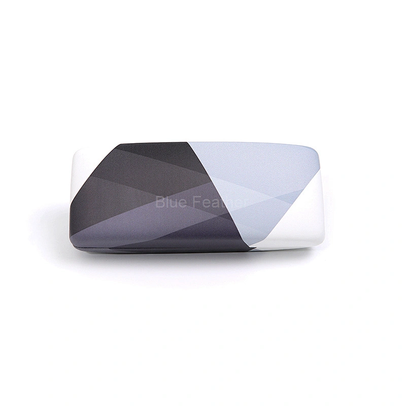Hard Shell Geometric Eyewear Case with Pastel Accents for Stylish Users