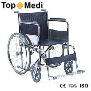 TSW809 Manual Steel Foldable Wheelchair base for Standard market With Fixed armrest & Footrest