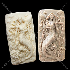 Mermaid Silica gel Soap Molds handmade 2 styles Classic Mermaids Mould aroma stone molds