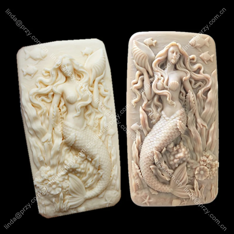Mermaid Silica gel Soap Molds handmade 2 styles Classic Mermaids Mould aroma stone molds
