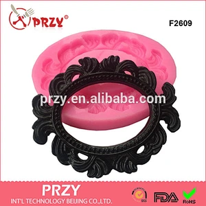 F2609 silicone molds fondant for cake chocolate 3D frame silicone fondant mold frame molds