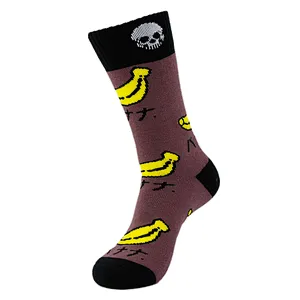 Wholesale Women Custom Fashion Casual Cartoon Banana Jacquard Socks