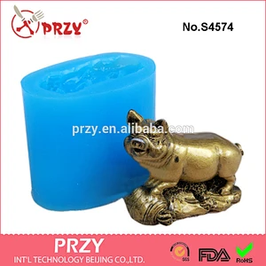 S4574 Zodiac pig silicone soap molds candle carved creative resin salt plaster mold silicone mold