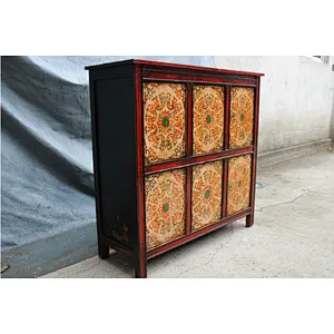 Chinese Antique Furniture Tibetan Hand-painting reclaimed wood cabinet