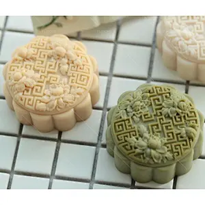DIY Soap Molds Chinese Style Lotus round Mooncake Mould Silicone Mold przy