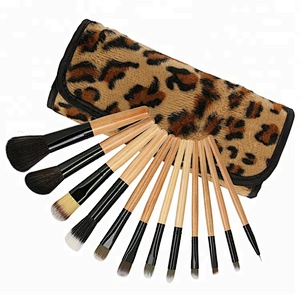 12PCS Makeup Brushes Set Powder Foundation Cream Blush Eyeshdow Lip Brush Sexy Leopard PU Case Beauty Cosmetic Tool Kits