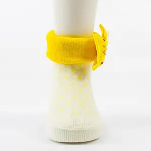 Autumn Winter wholesale kids manufacturers Newborn non slip floor lovely cartoon cat bear coral velvet Baby shoe Socks