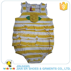Stripe design summer baby girls cotton bodysuits