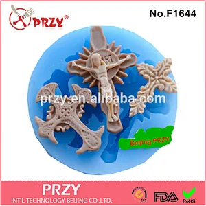 Model F1644 cross decorative silicone molds