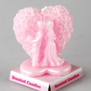 Romantic groom bride Soap mould wedding cake candle silicone molds Heart rose wedding craft Mold