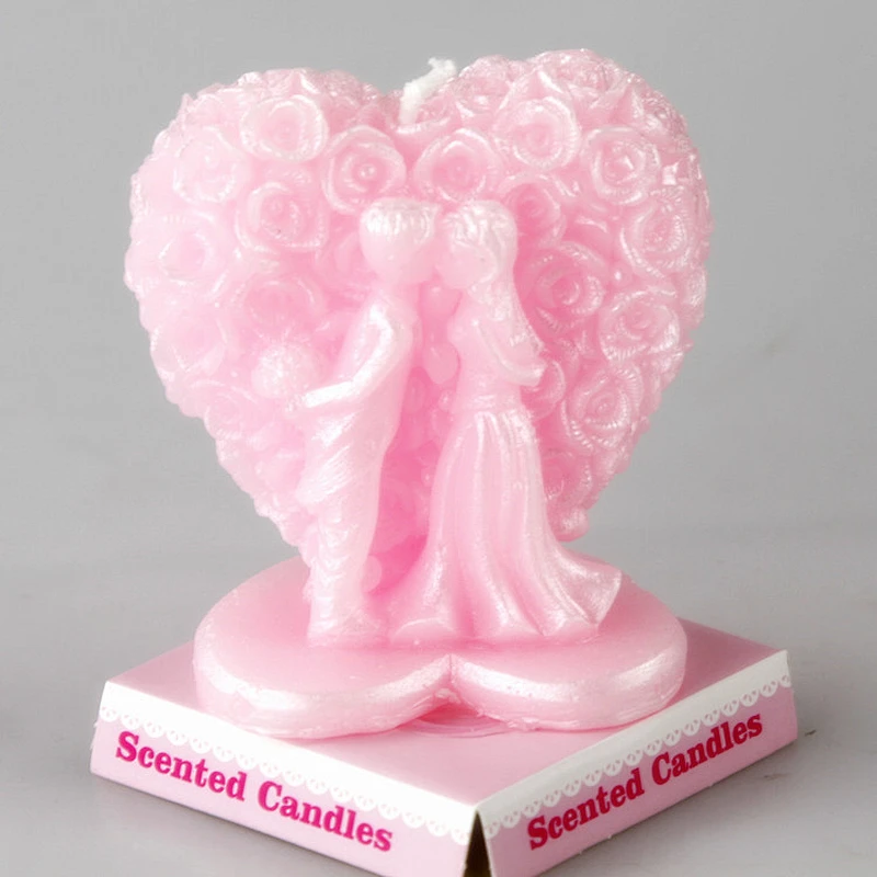 Romantic groom bride Soap mould wedding cake candle silicone molds Heart rose wedding craft Mold