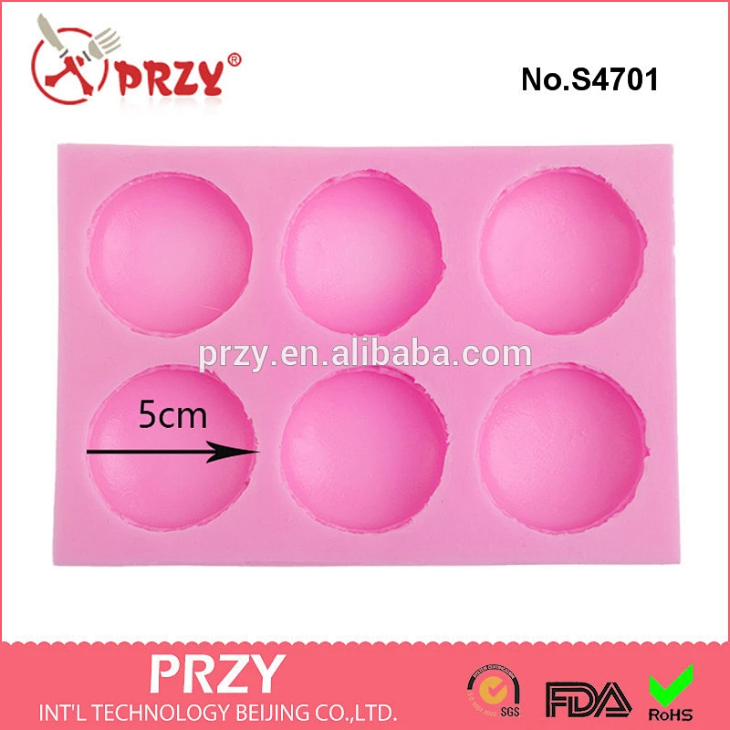 S4701Macaron soap mold 6 hole macaron mold for soap food grade macaron mold