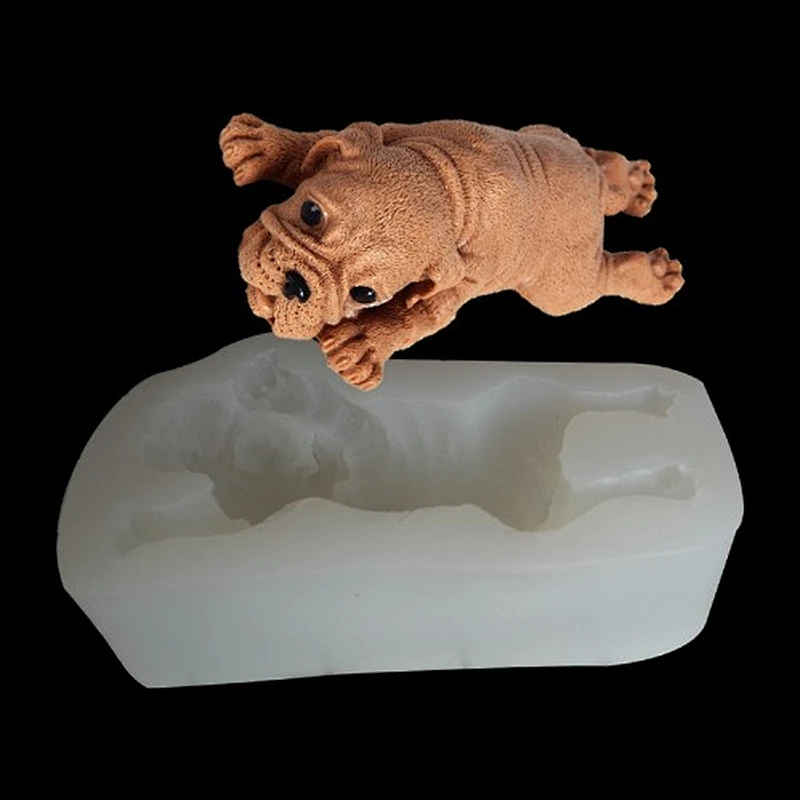 2 Size Dirty dog 3D Shar Pei Dog Mousse Cake Silicone Mould for Fondant Chocolate Candy Mold